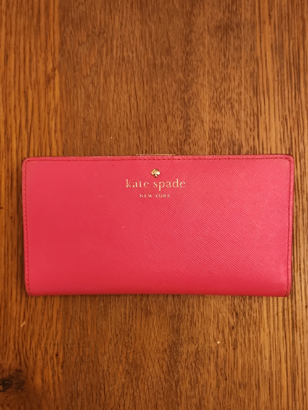kate spade Bright Pink Zip Continental Wallet